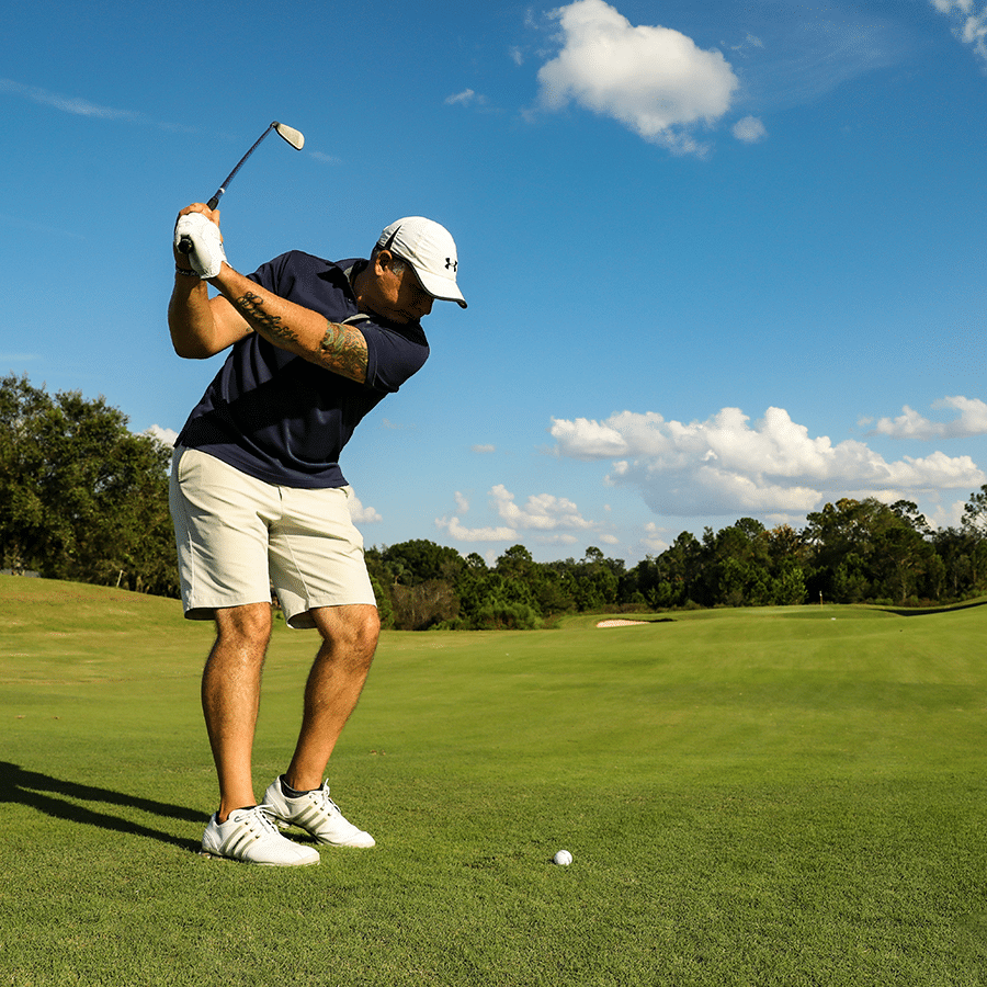 man golfing